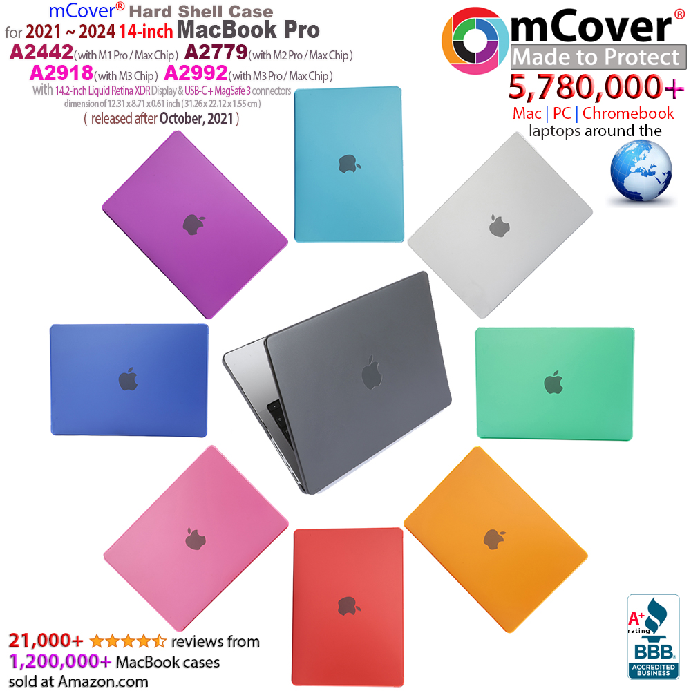 mCover case for MacBook Pro 14-inch with M1 chip and MagSafe3