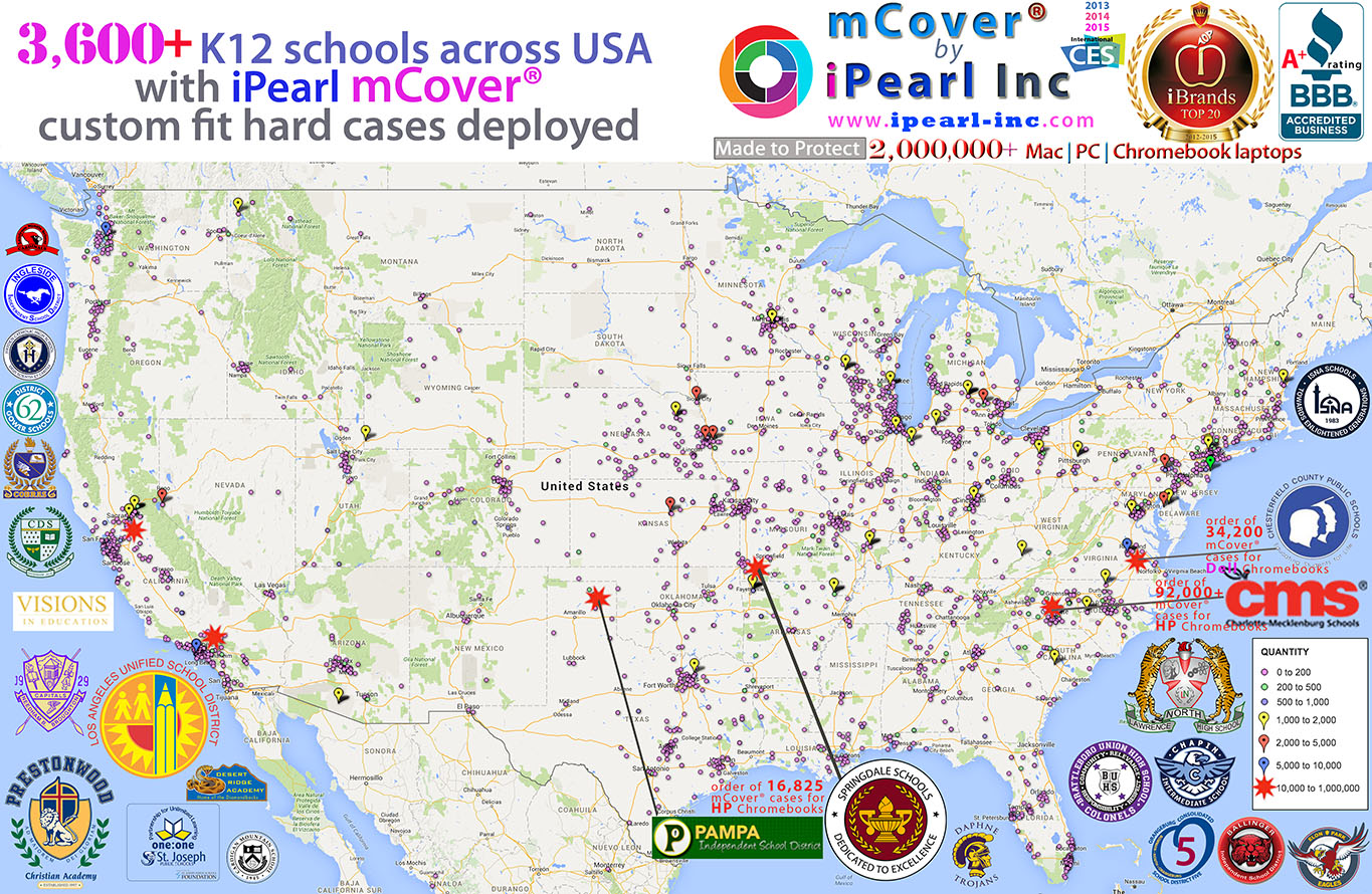 USA
          K12 schools with iPearl mCover® cases