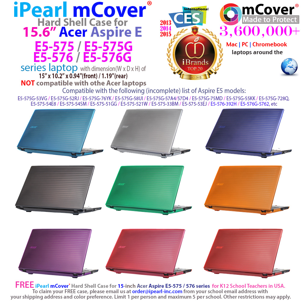 mCover Hard Shell case for Acer
 				Aspire E5-575 series laptop