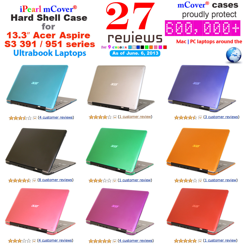 CLEAR mCover® HARD Shell CASE for new 13" Acer Aspire S3 series