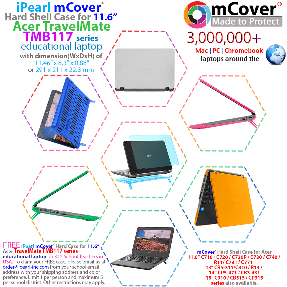 mCover Hard Shell case for Acer TravelMate TMB117 series 				chromebook