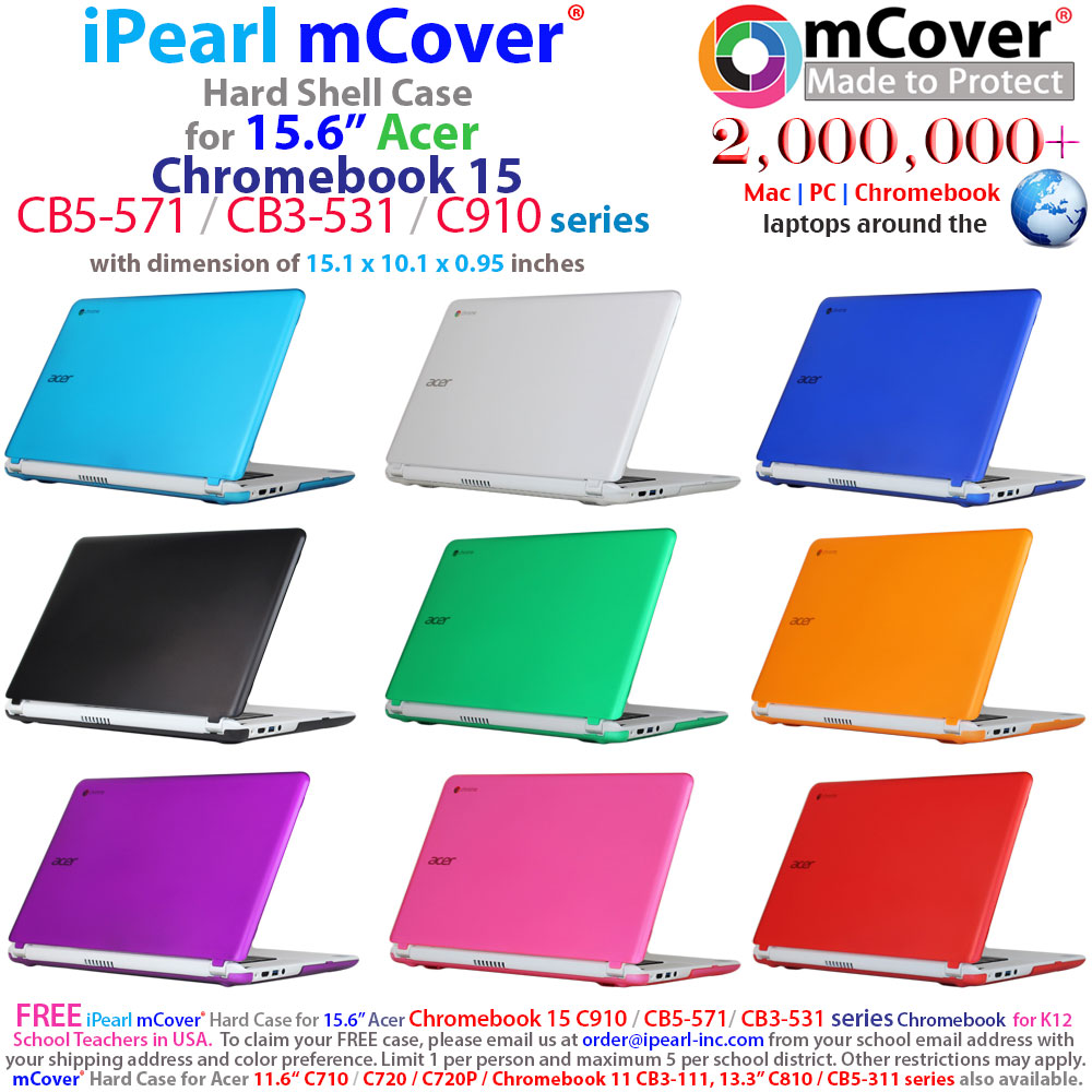 mCover Hard Shell case
 				for Acer Chromebook 15 C910 / CB5-571
 				series chromebook