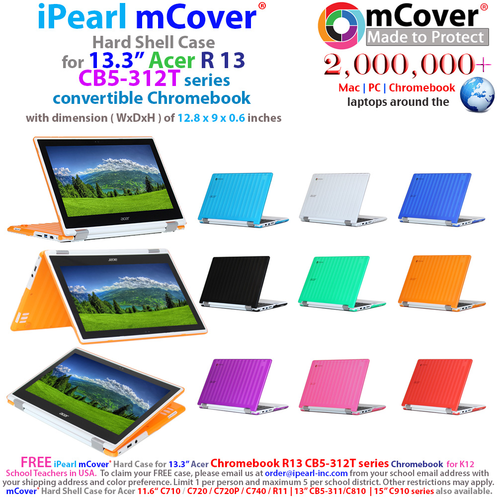 mCover Hard Shell case
 				for Acer Chromebook R13 CB5-312T series
 				chromebook