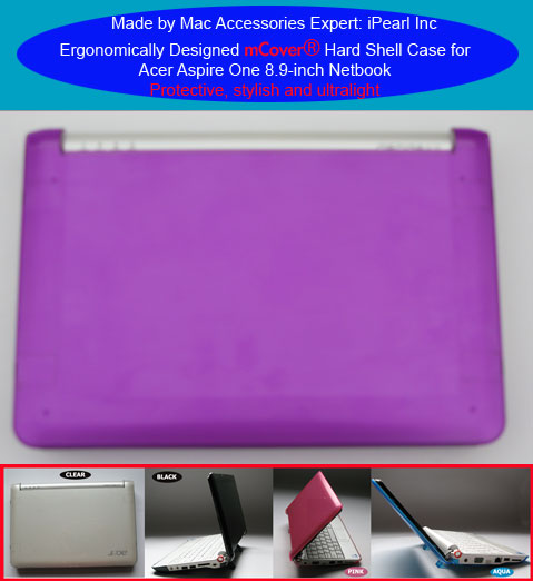 PURPLE hard case for Acer Aspire One
 			8.9-inc Netbook