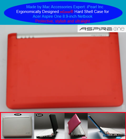 RED hard case for Acer Aspire One
 			8.9-inc Netbook