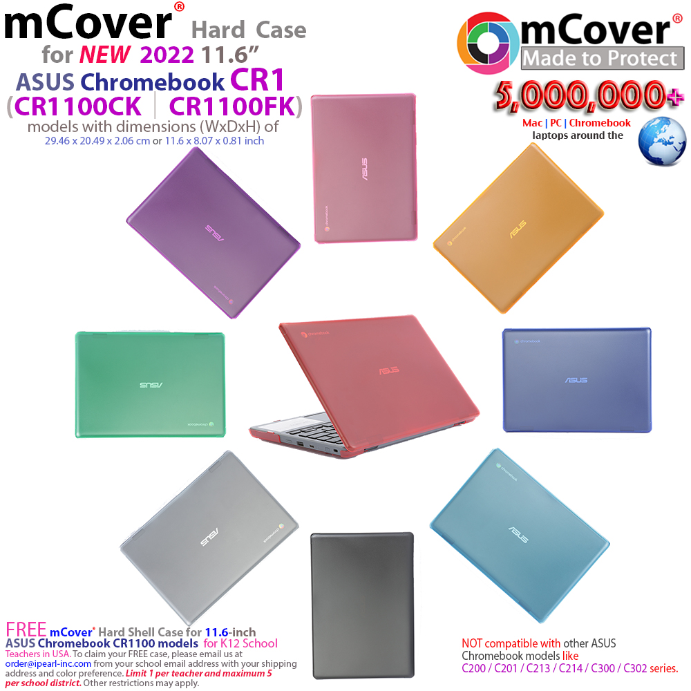 mCover Hard Shell case for 11.6-inch ASUS Chromebook CR1 CR1100 Series
