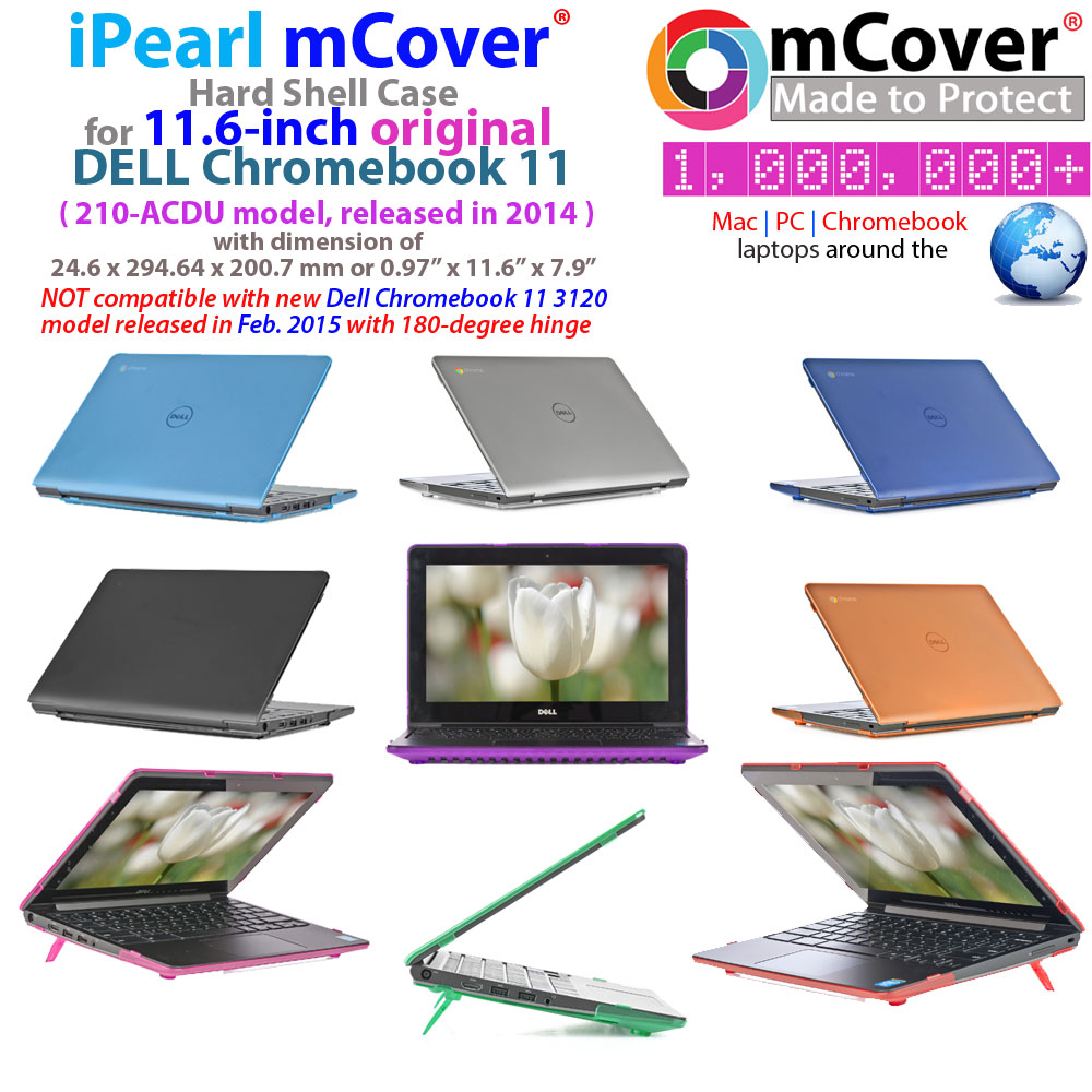 iPearl mCover Hard Shell Case for 2017 11.6 Dell Chromebook 11 3180 Series Laptop NOT Compatible with 210-ACDU / 3120/3189 Series Aqua 