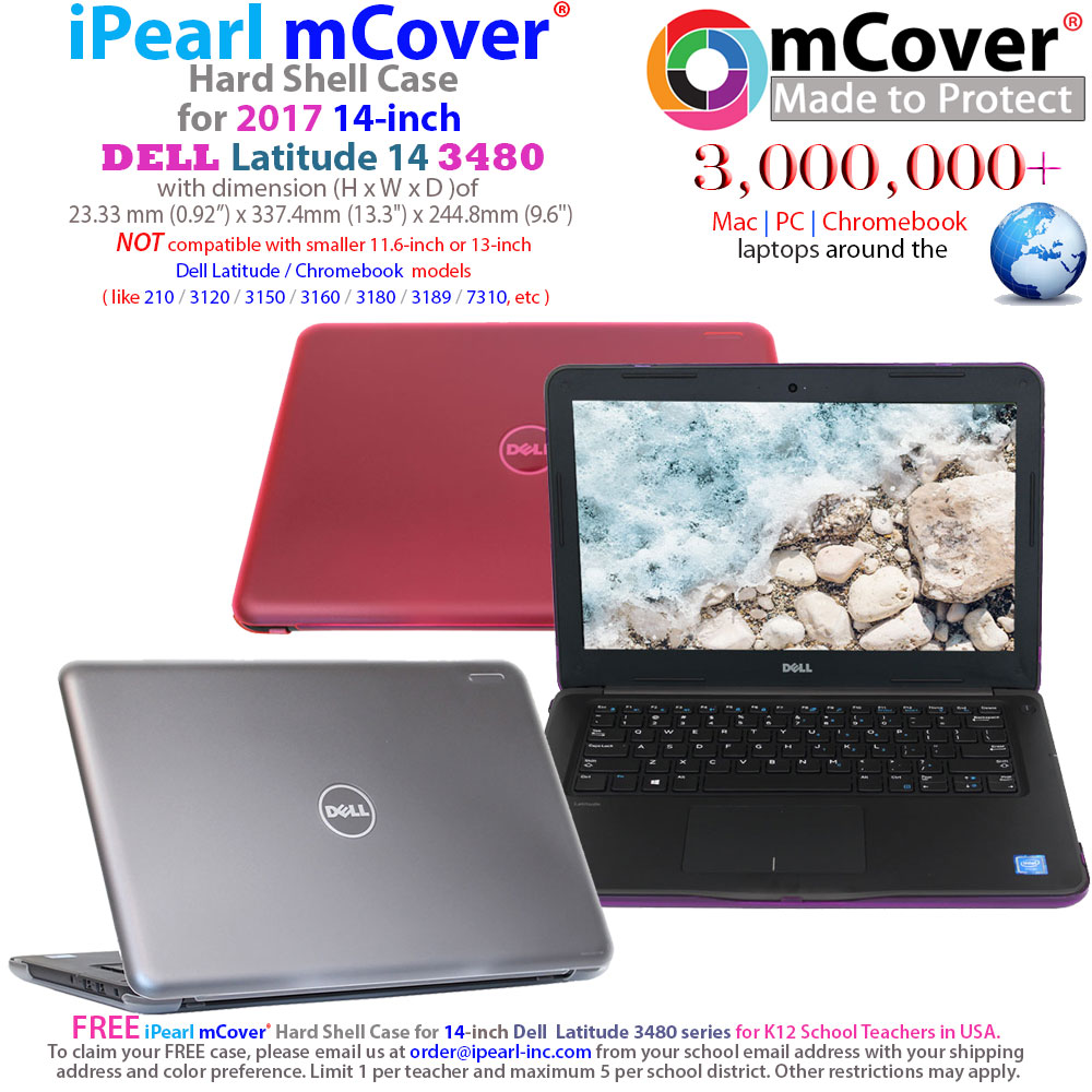 mCover Hard Shell case for 14-inch Dell Latitude 14 3480 series ( released in early 2017 )