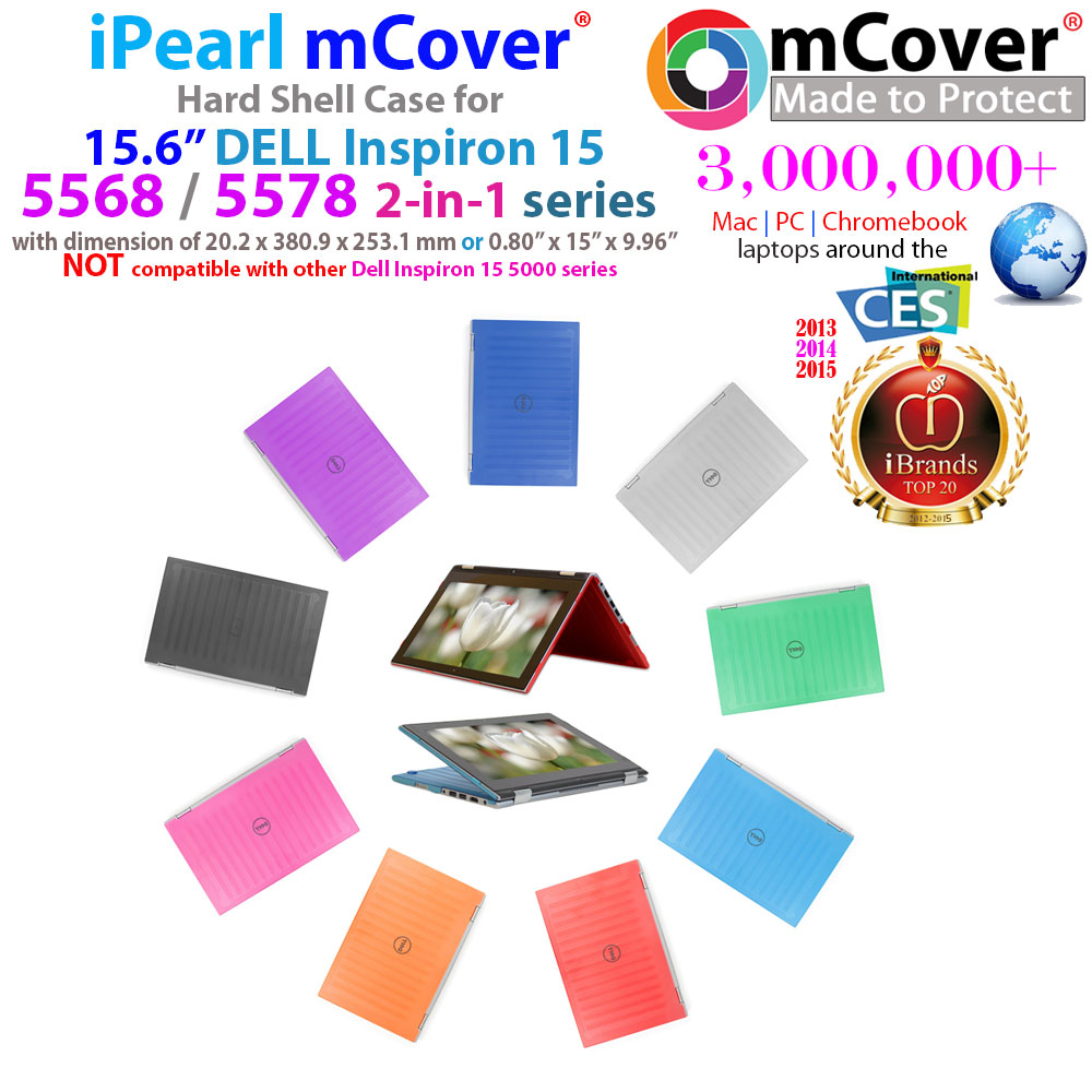 mCover Hard Shell case for 15.6" Dell Inspiron 15 5568 5578 series with Touch Screen