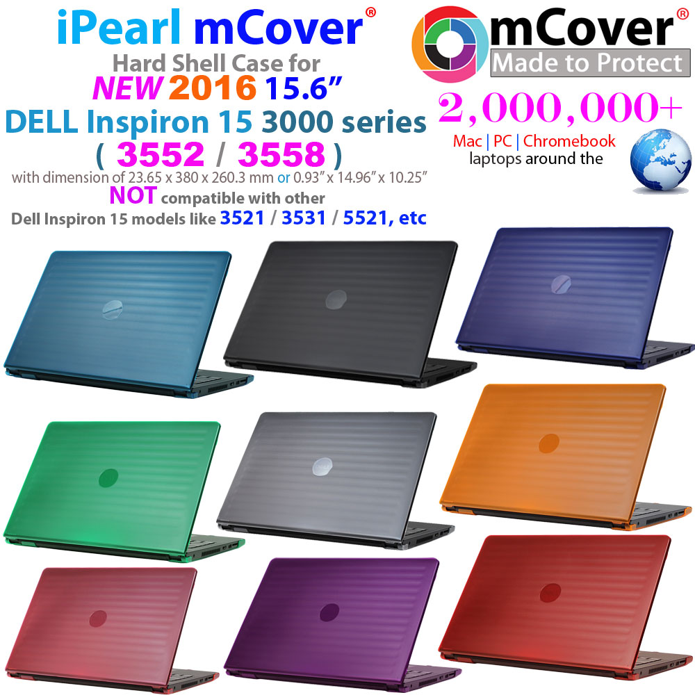 Purple Heavy Duty Leather Protective Case Compatible with The Dell Inspiron 15 3000 15.6 Inch Broonel Contour Series 