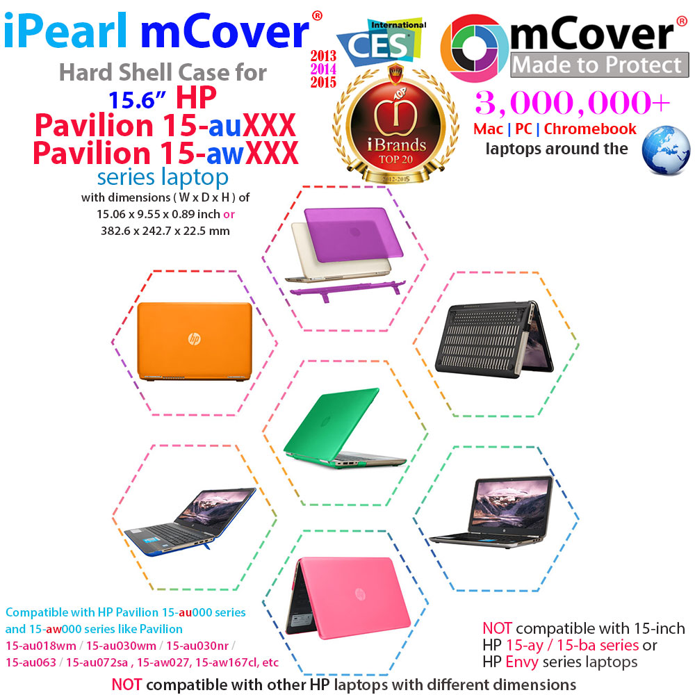 mCover Hard Shell case for 15.6" HP Pavilion 15-au000 series