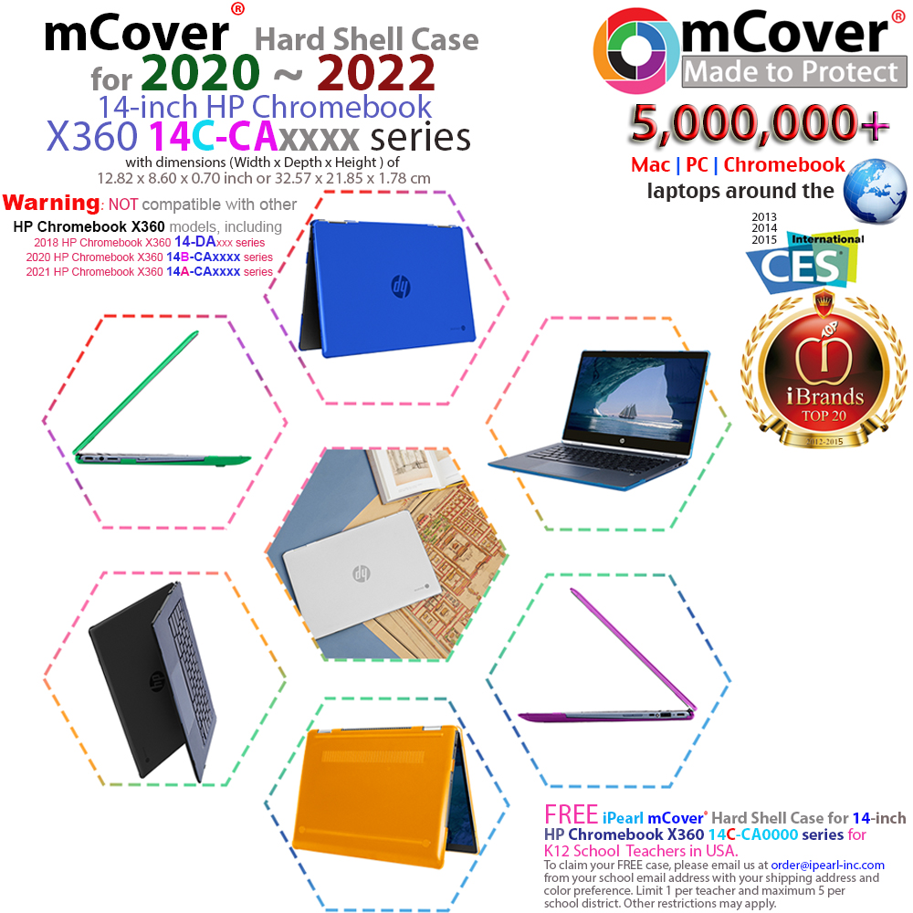 mCover Hard Shell case for 14-inch HP Chromebook X360 14c-CA series