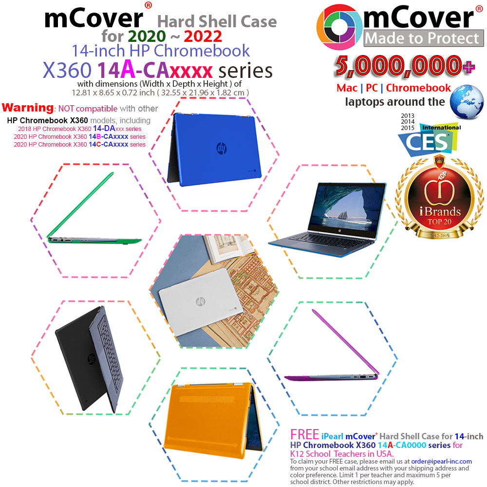 mCover Hard Shell case for 14-inch HP Chromebook X360 14a-CA series