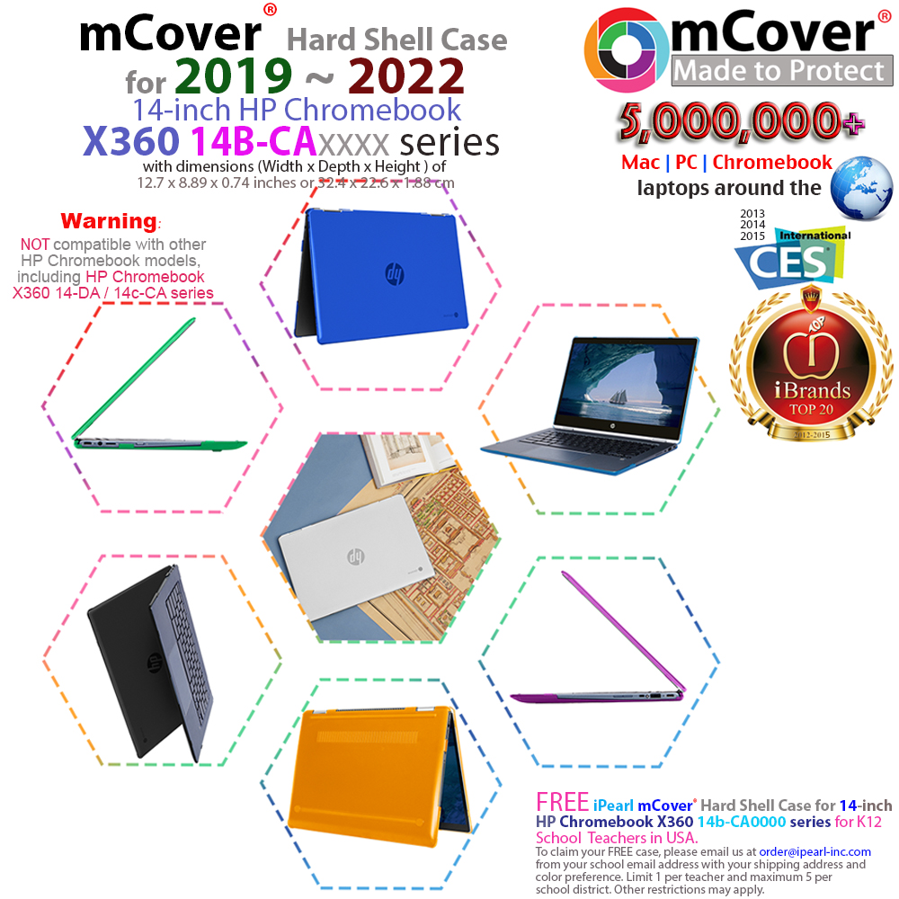 mCover Hard Shell case for 14-inch HP Chromebook X360 14b-CA series