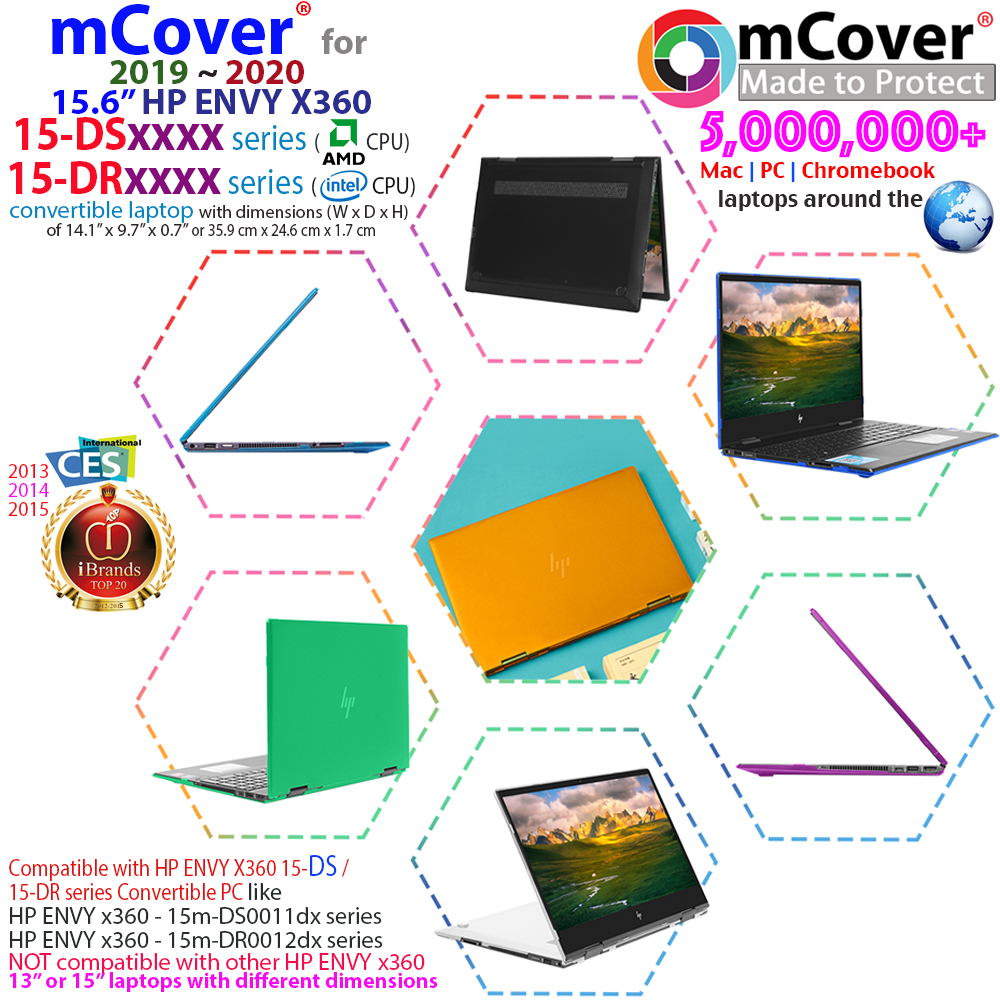 mCover Hard Shell case for 15.6" HP ENVY X360 15-DSxxxx DRxxxx series