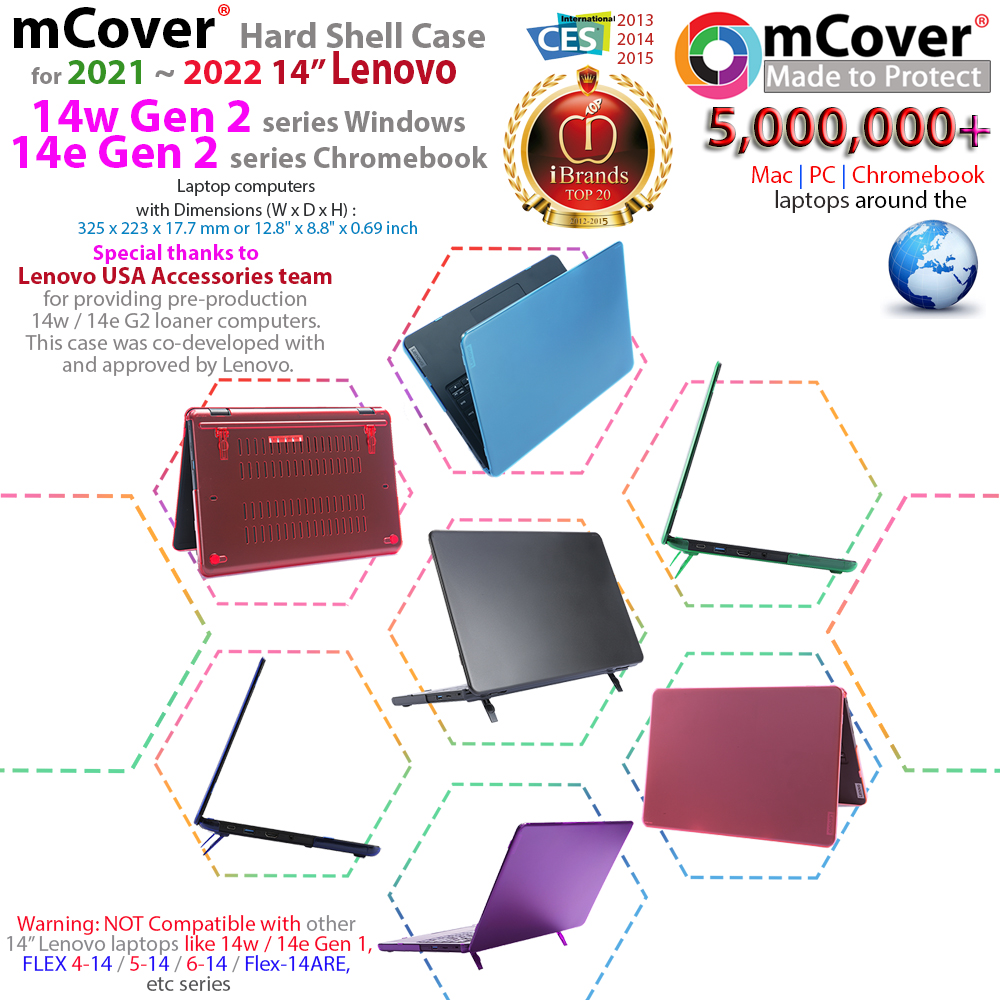 mCover Hard Shell case for 14-inch Lenovo Chromebook 14e / 14w Gen 2