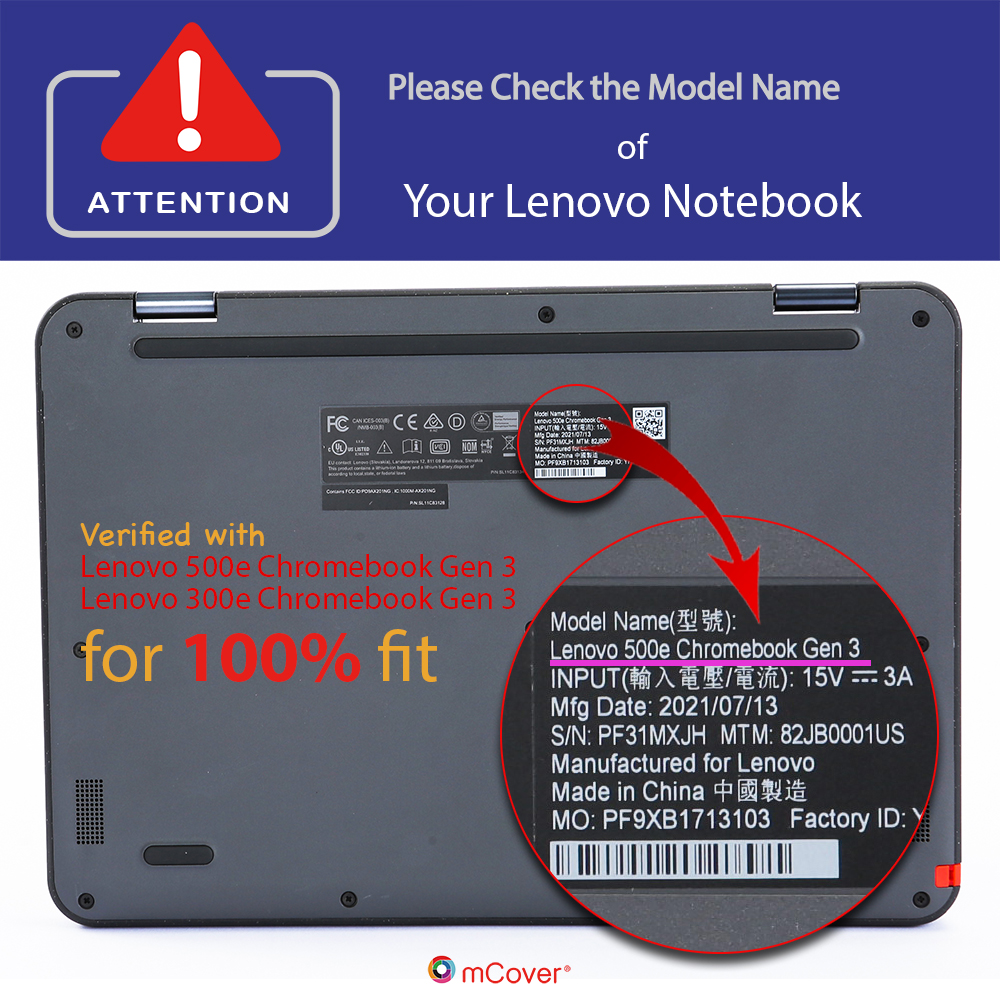 mCover Hard Shell case for Lenovo 500E series Chromebook laptop