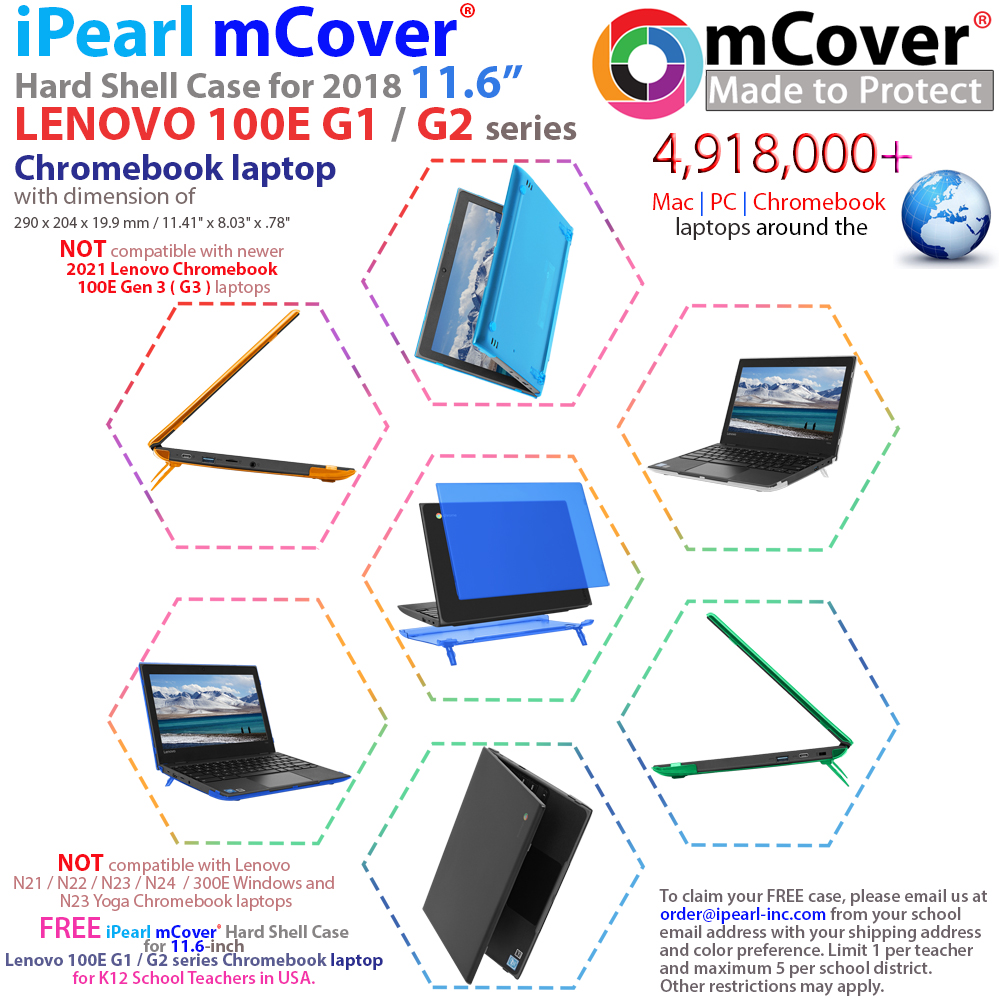 iPearl mCover® for 11.6inch Lenovo 100E series Chromebook Laptops