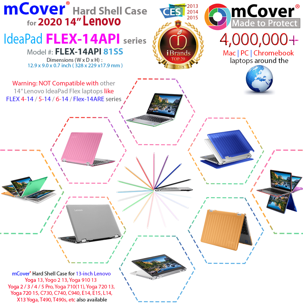 mCover Hard Shell case for 14-inch Lenovo Ideapad Flex-14API series