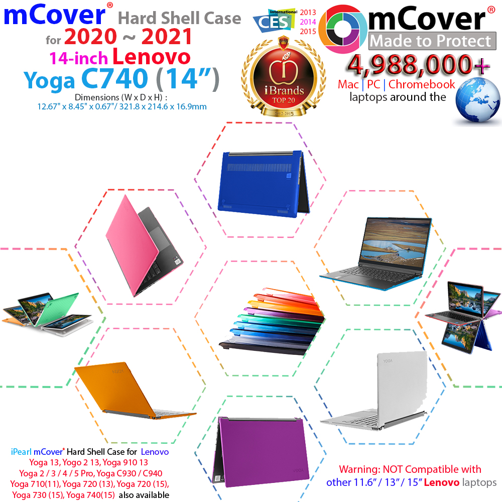 mCover Hard Shell case for Lenovo Yoga C740 14-inch