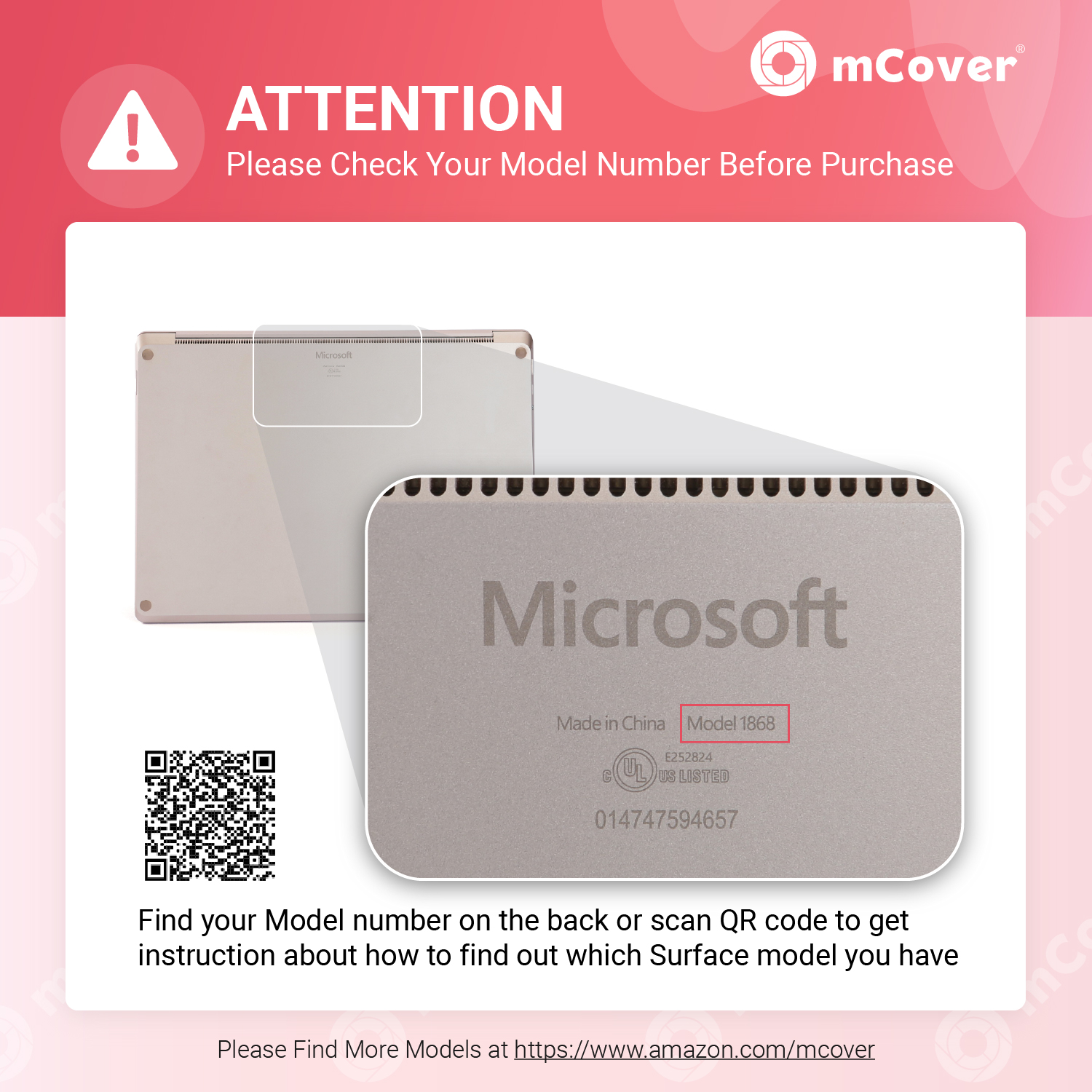 mCoverHard Shell case for Microsoft Surface laptop computer