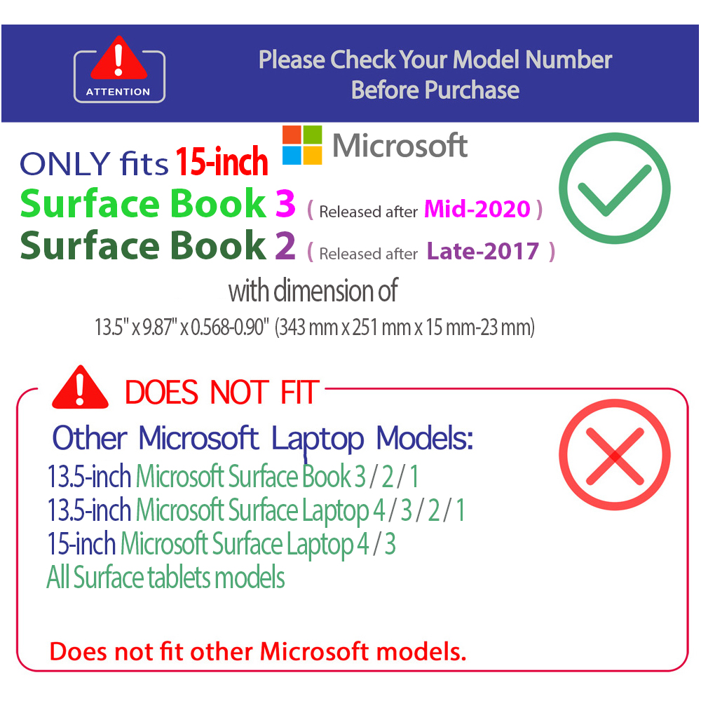 mCover Hard Shell case for 	15-inch Microsoft Surface Book 2 laptop computer