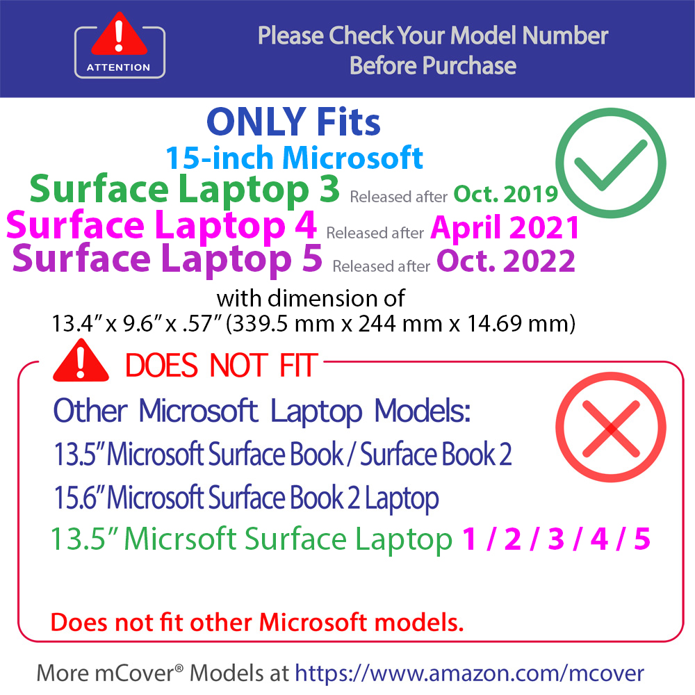 mCover Hard Shell case for Microsoft	Surface 	laptop computer