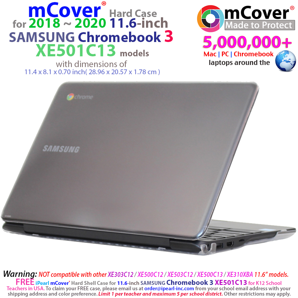 mCover Hard Shell case for 	2018 Samsung Chromebook 3 XE501C13 11.6"