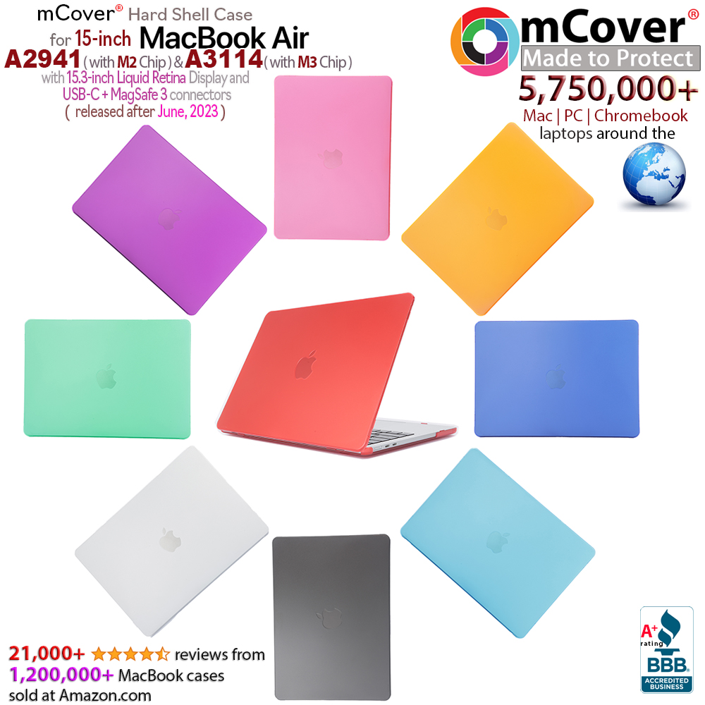 mCover case for MacBook Air 15.3-inch with M2 chip and MagSafe3