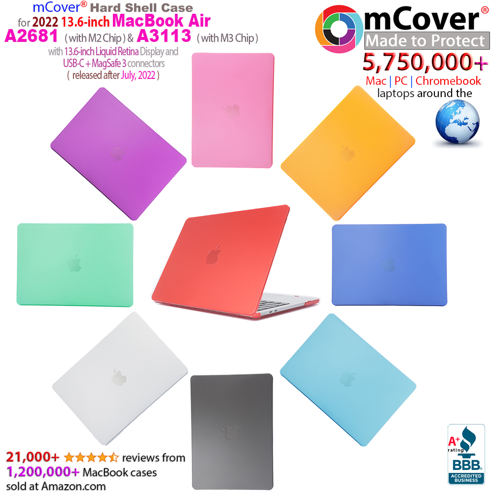 mCover case for MacBook Air 13.6-inch with M2 chip and MagSafe3