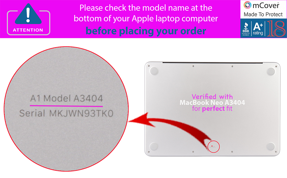 mCover� case for 2026+ 13-inch MacBook Neo with A18 Pro chip