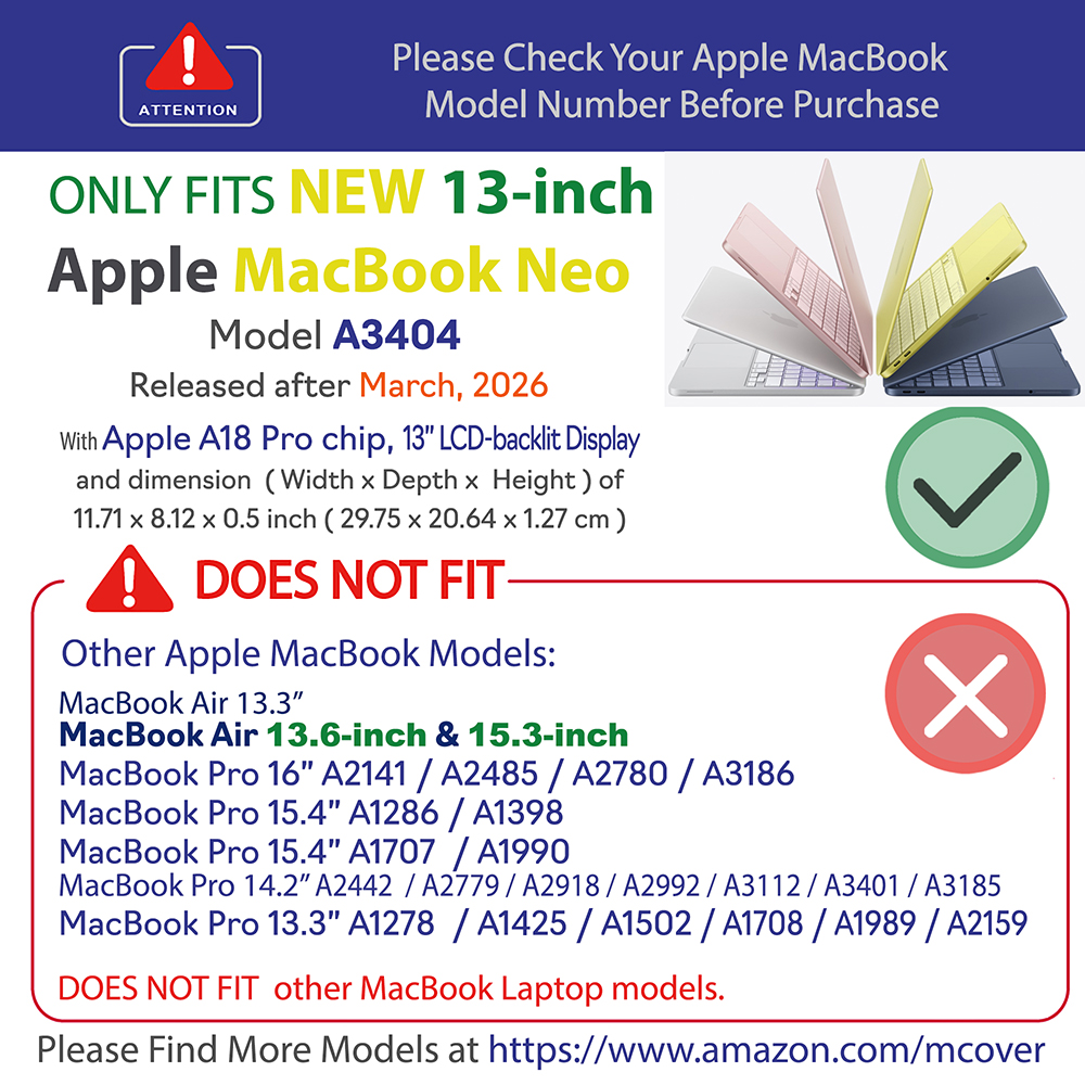 mCover� case for 2026+ 13-inch MacBook Neo with A18 Pro chip