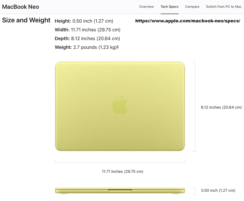 mCover� case for 2026+ 13-inch MacBook Neo with A18 Pro chip