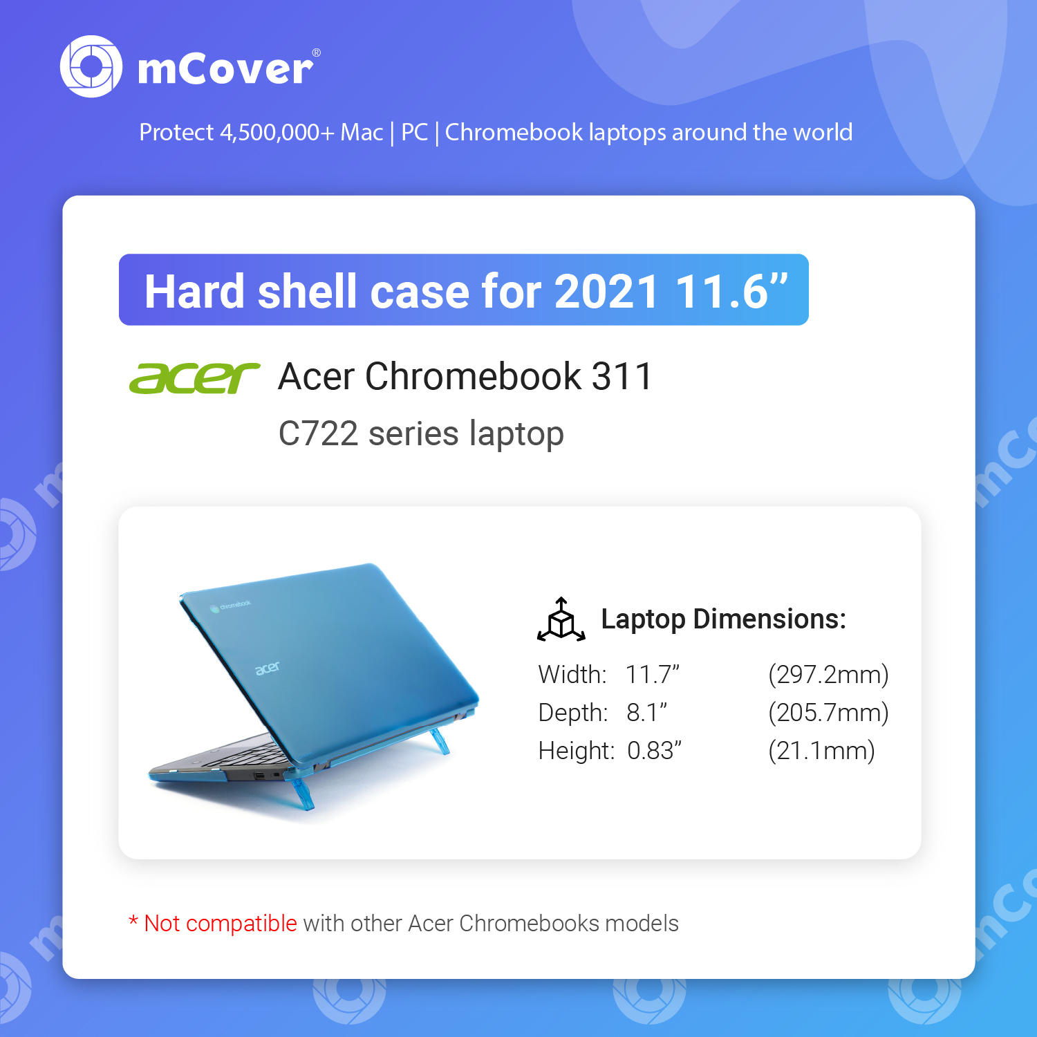 mCover Hard Shell case for Acer Chromebook 311  C722 series