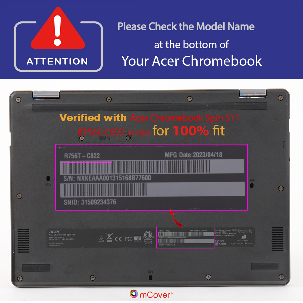 mCover Hard Shell case for 11.6-inch Acer Chromebook Spin 511 R756 series Laptops