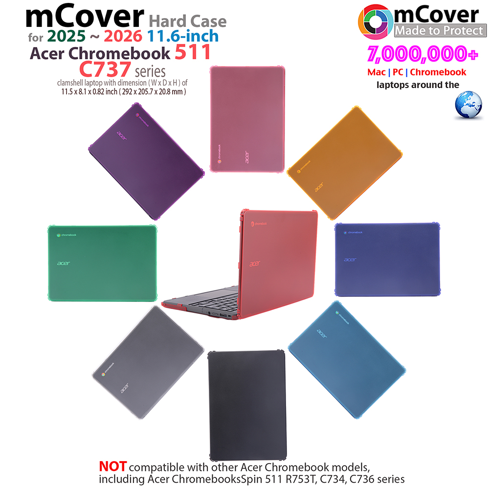 mCover Hard Shell case for Acer Chromebook 511 C737 series clamshell Laptops
