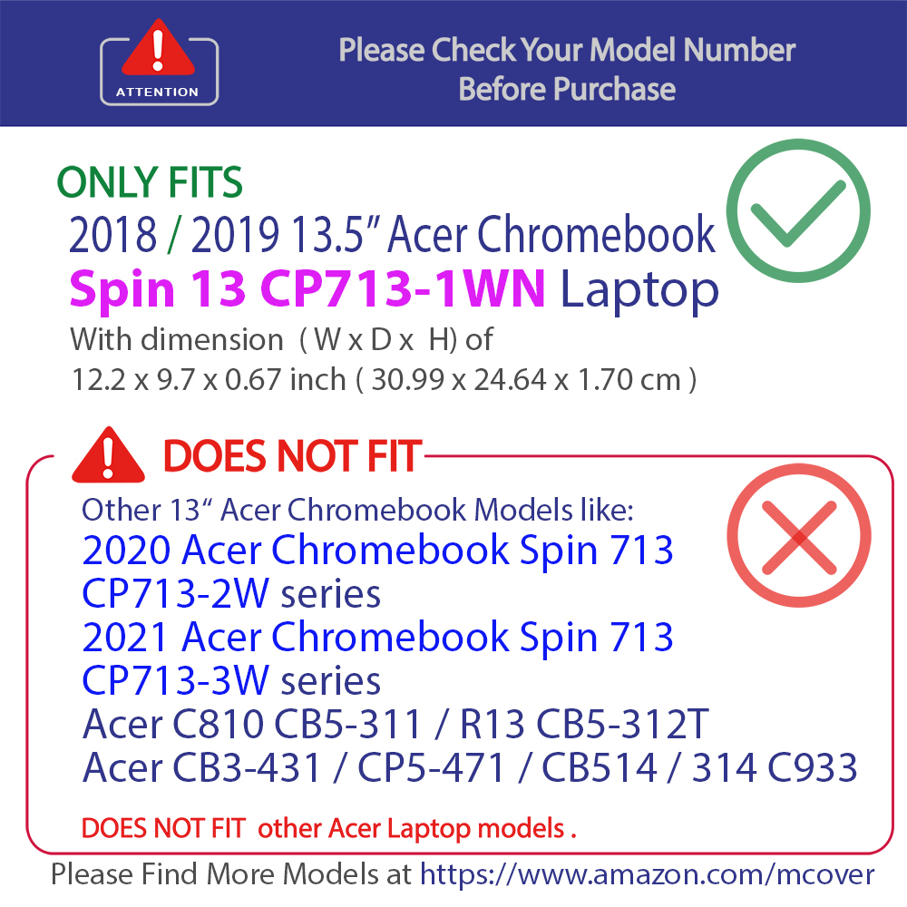 mCover Hard Shell case for Acer Chromebook Spin 13 CP713 series