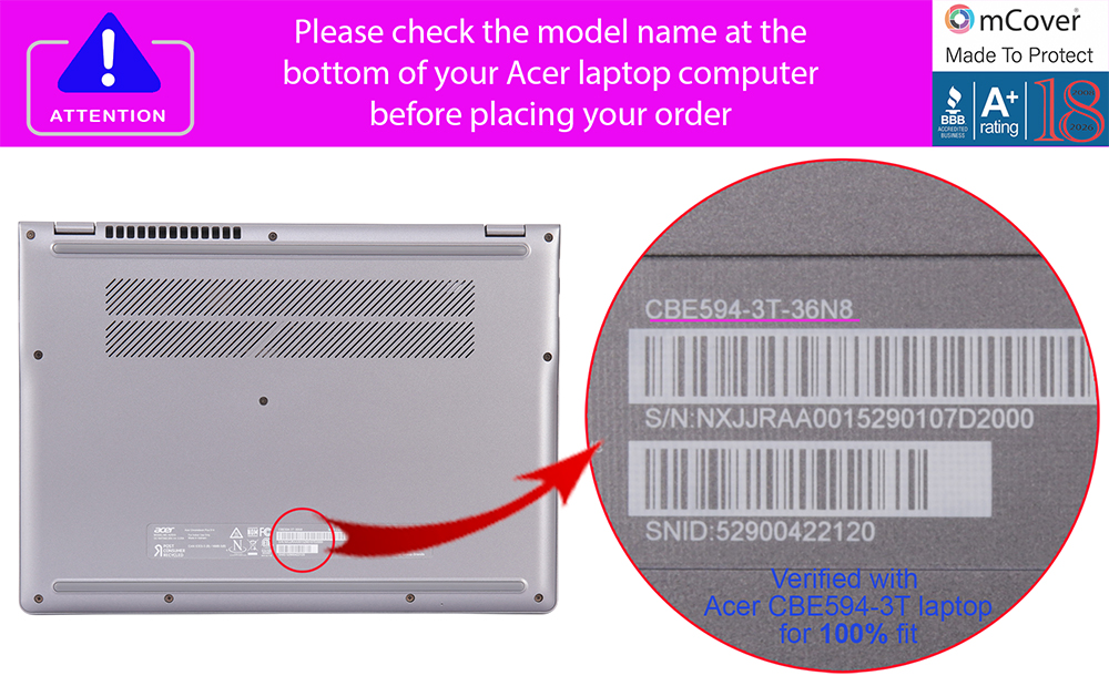 mCover case for 14-inch Acer Chromebook Plus 514 CBE594-3 series laptop