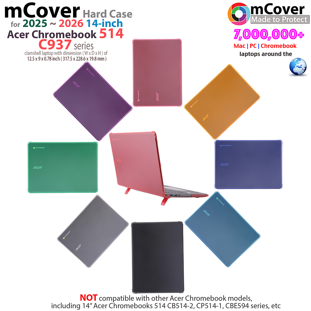mCover Hard Shell case for 14-inch Acer Chromebook 514 C937 series clamshell Laptops