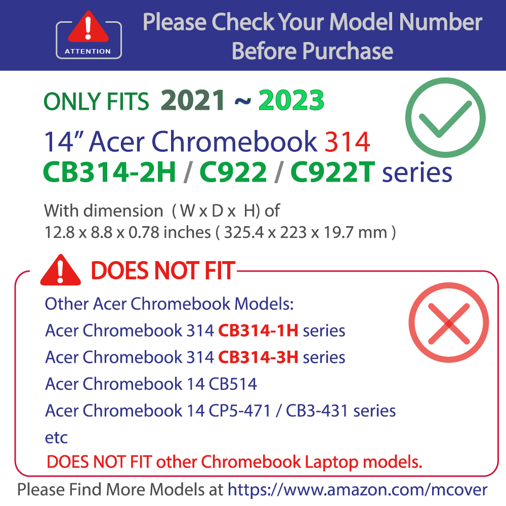 mCover Hard case for Acer Chromebook 314 CB314-2H C922 series