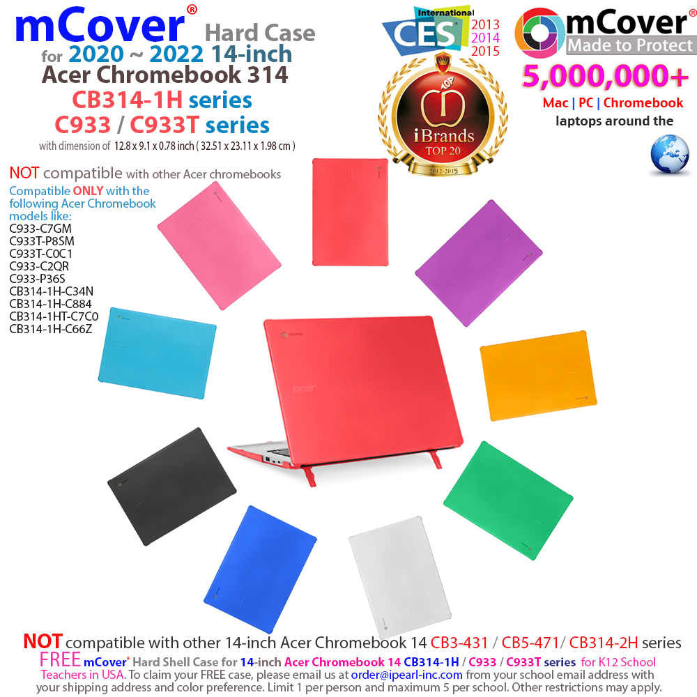 Coque Transparente IPearl MCover Pour Acer Chromebook 314 CB314-1H / C933 / C933T – Protection Anti-rayures