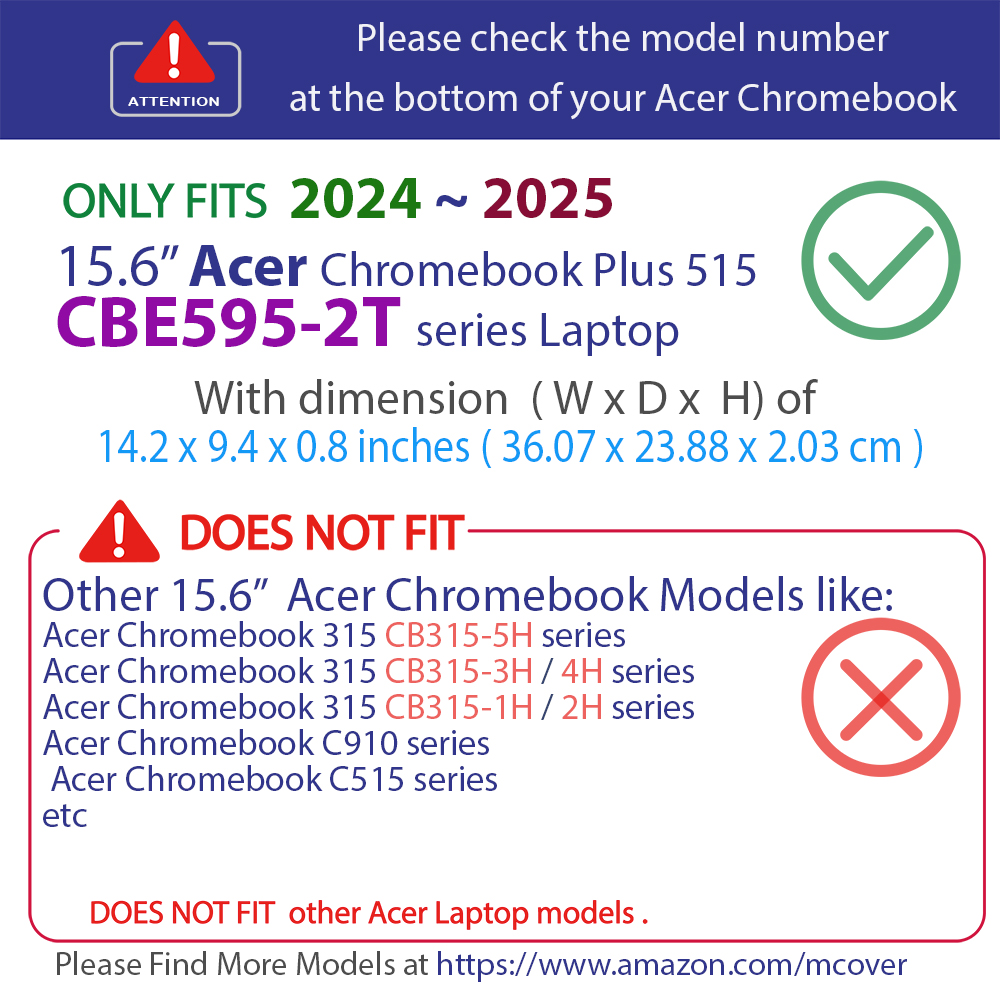 mCover case for Acer Chromebook Plus 515 CBE595-2 series laptop