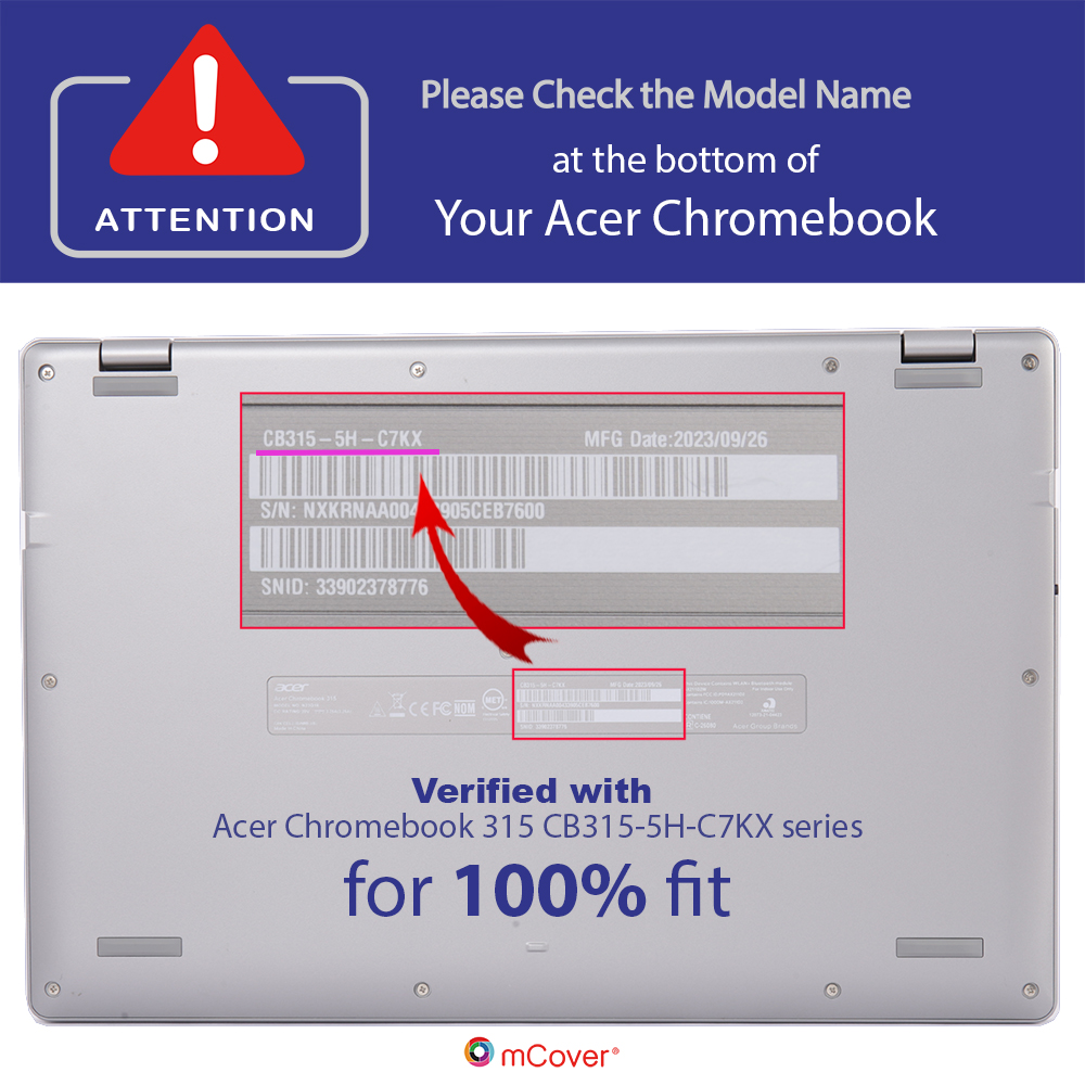 mCover case for Acer Chromebook 315 CB315-5H series laptop