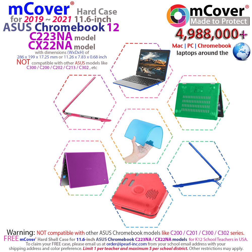 mCover Hard Shell case for 11.6-inch ASUS Chromebook C223NA series