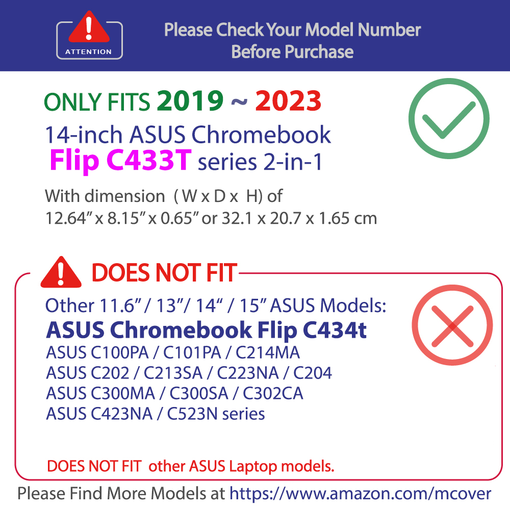 mCover Hard Shell case for 14-inch ASUS Chromebook Flip C433 2-in-1 mCover Hard Shell case for 14-inch ASUS Chromebook Flip C433 2-in-1
