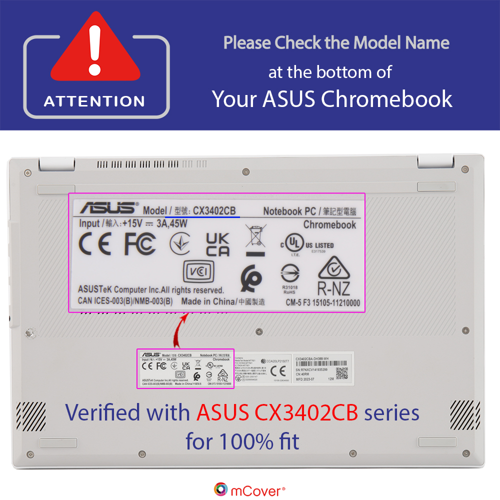 mCover Hard Shell case for 14-inch ASUS Chromebook Plus CX3402 series