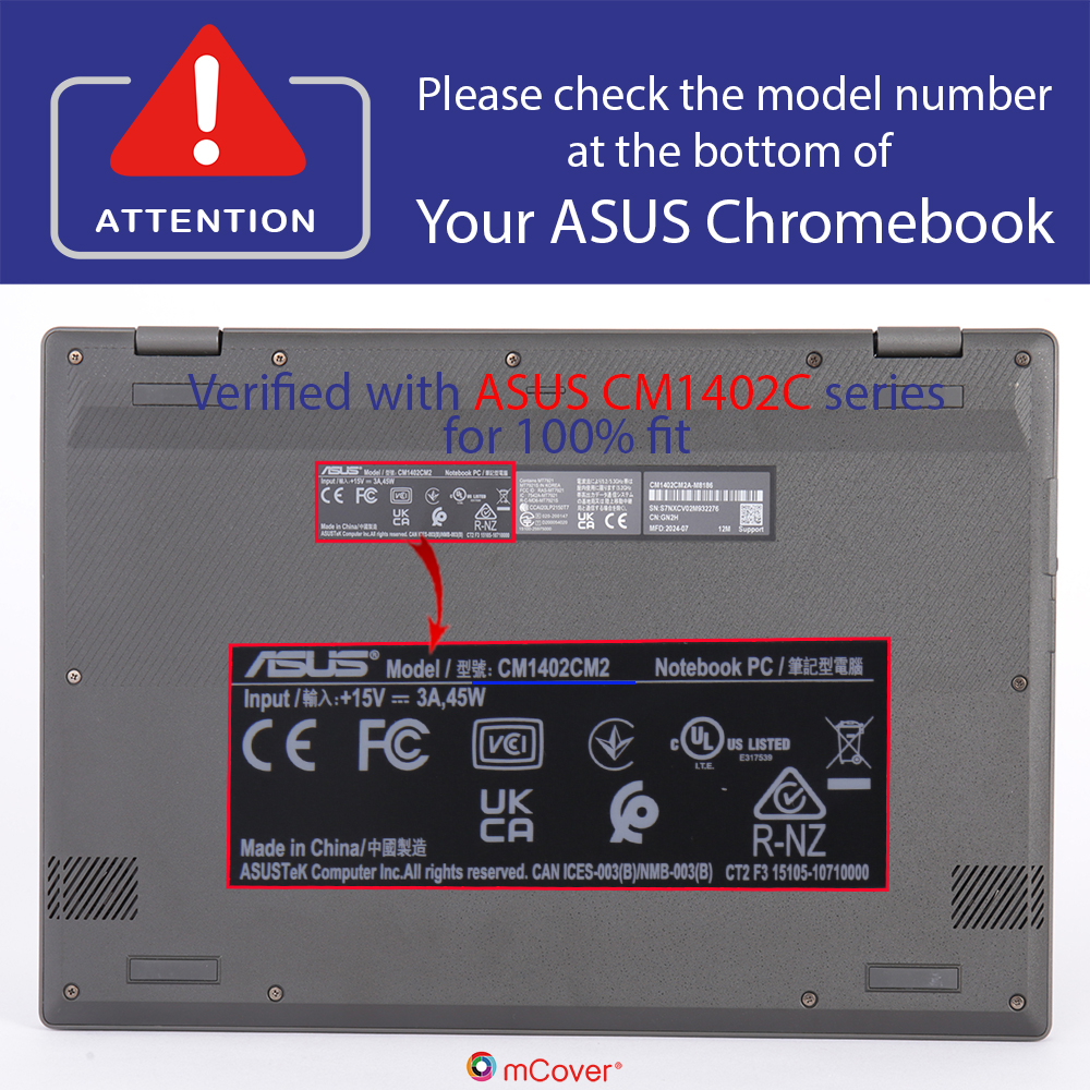 mCover Hard Shell case for 14-inch ASUS Chromebook CM1402 series
