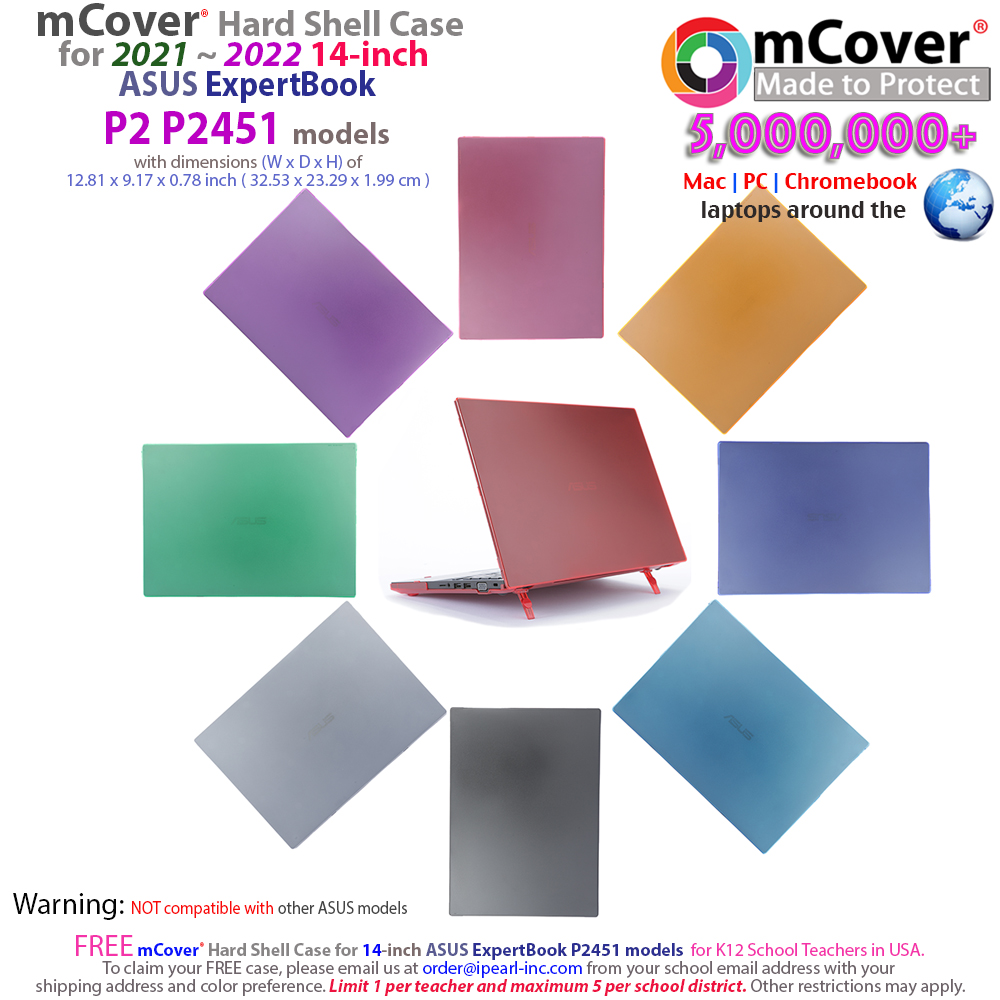 mCover Hard Shell case for 14-inch ASUS ExpertBook P2451 series