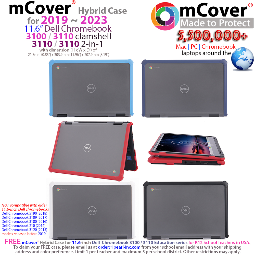 mCover Hybrid Shell case for  11.6-inch Dell Chromebook 11 3100 / 3110 clamshell / 2-in-1 laptops