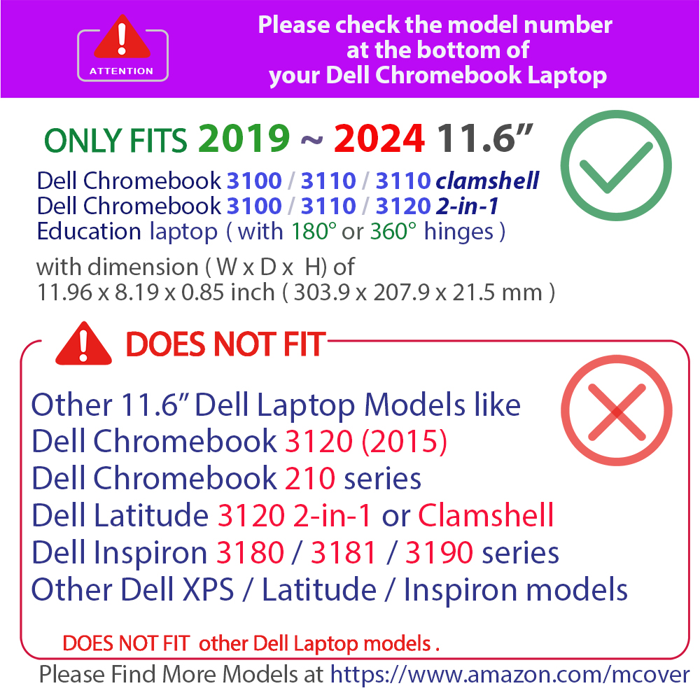 mCover Hybrid Shell case for  11.6-inch Dell Chromebook 11 3100 / 3110 clamshell / 2-in-1 laptops
